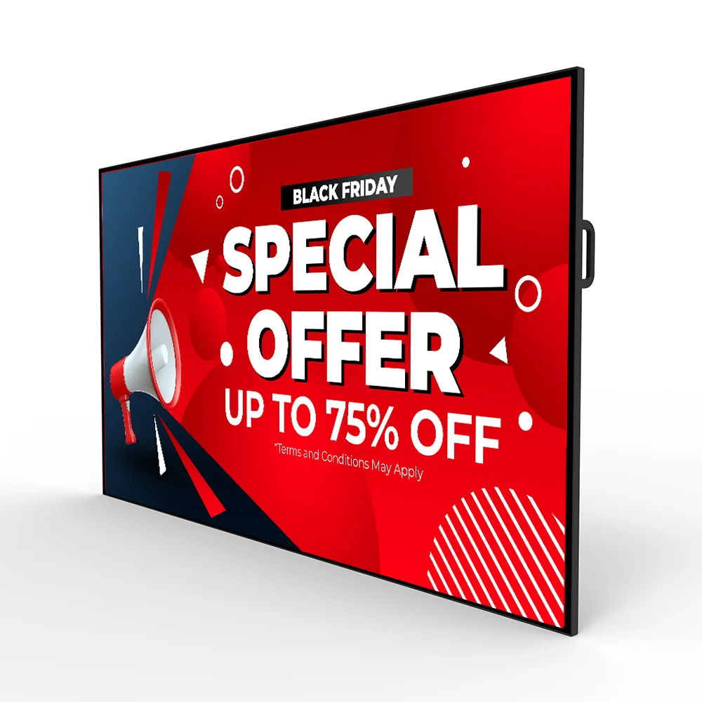 32 to 98 Inch 24/7 Smart Interactive Screen Indoor Menu Board LCD Digital Signage and Displays Wall Mounted Digital Signage