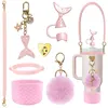 Ensemble de sept pièces sirène poudrée de paillettes roses