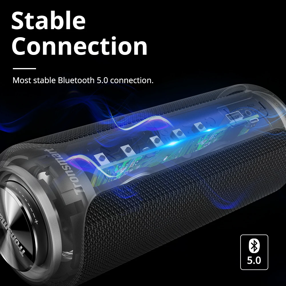 Tronsmart Bang Speaker 60W Loud Bluetooth Speaker with Stereo Sound,  Built-in Power Bank, IPX6 Waterproof, for Party, Outdoor