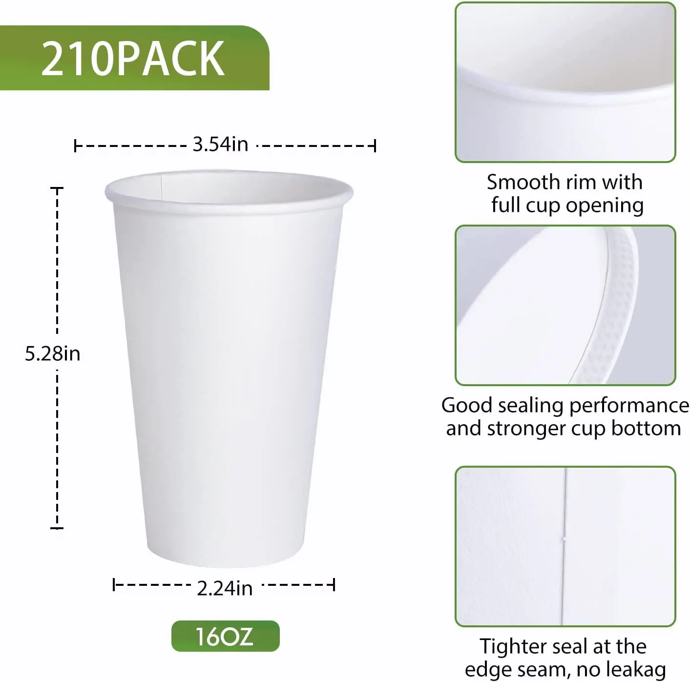 8oz 12oz 16oz Green Disposable Coffee Cups Party Favors Drinking Milk Tea Soy Juice red colorful Paper Cups with Lids details