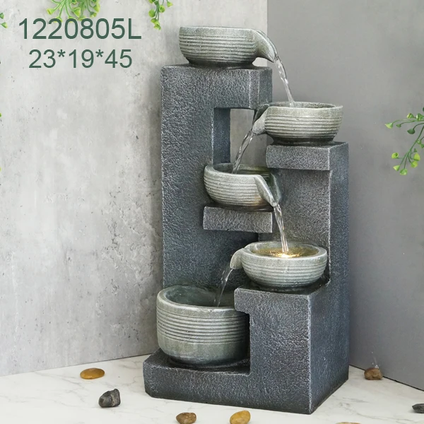 Custom Rock Resin Water Wall Fountain Water Fog Waterfall Fountain With 