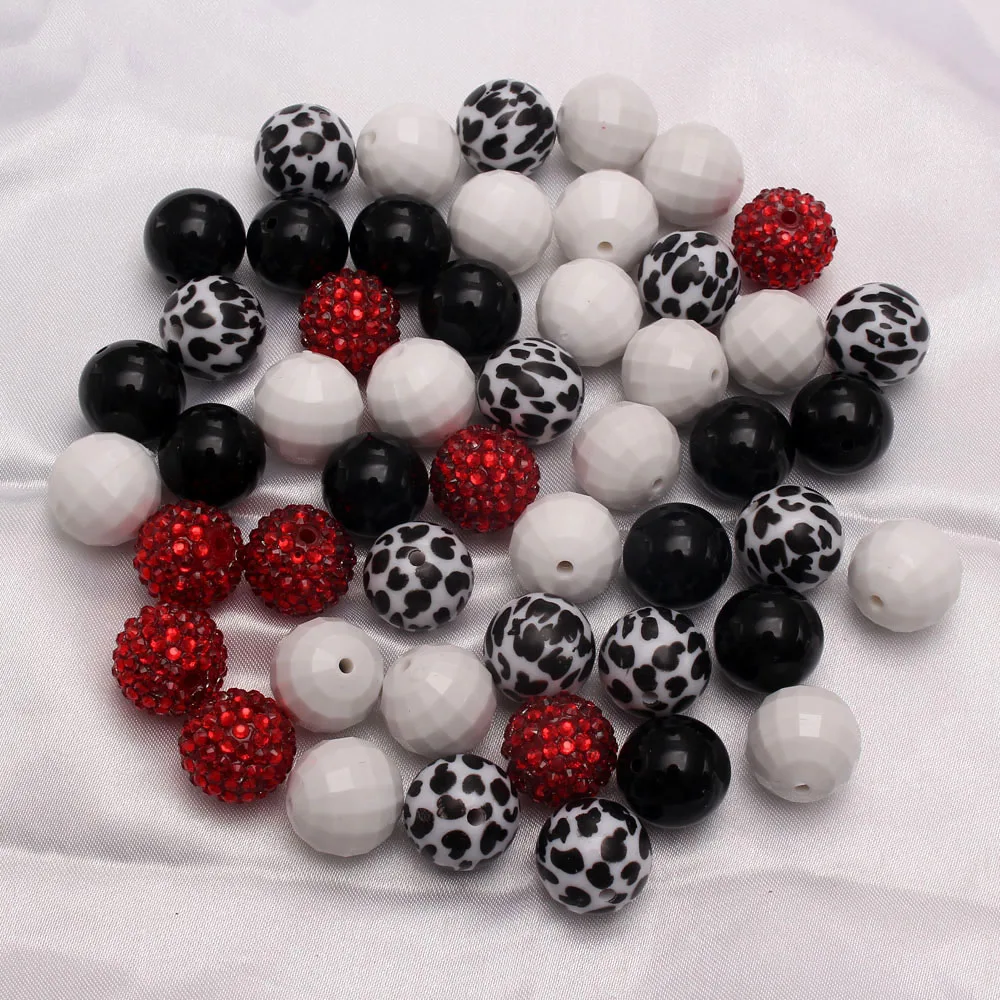  Red Resin Black Marble Beads, DIY Craft Beads