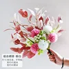 Lot d'hortensias rose-blanc + vase en céramique