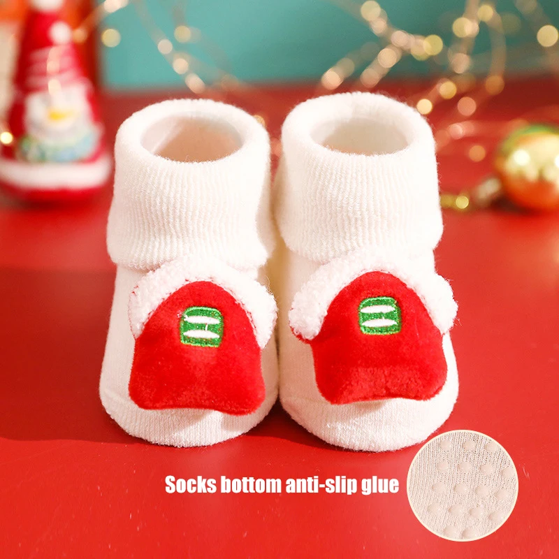 Оптовая продажа, рождественские хлопковые носки Youki, теплые толстые Нескользящие милые детские носки с 3D животными