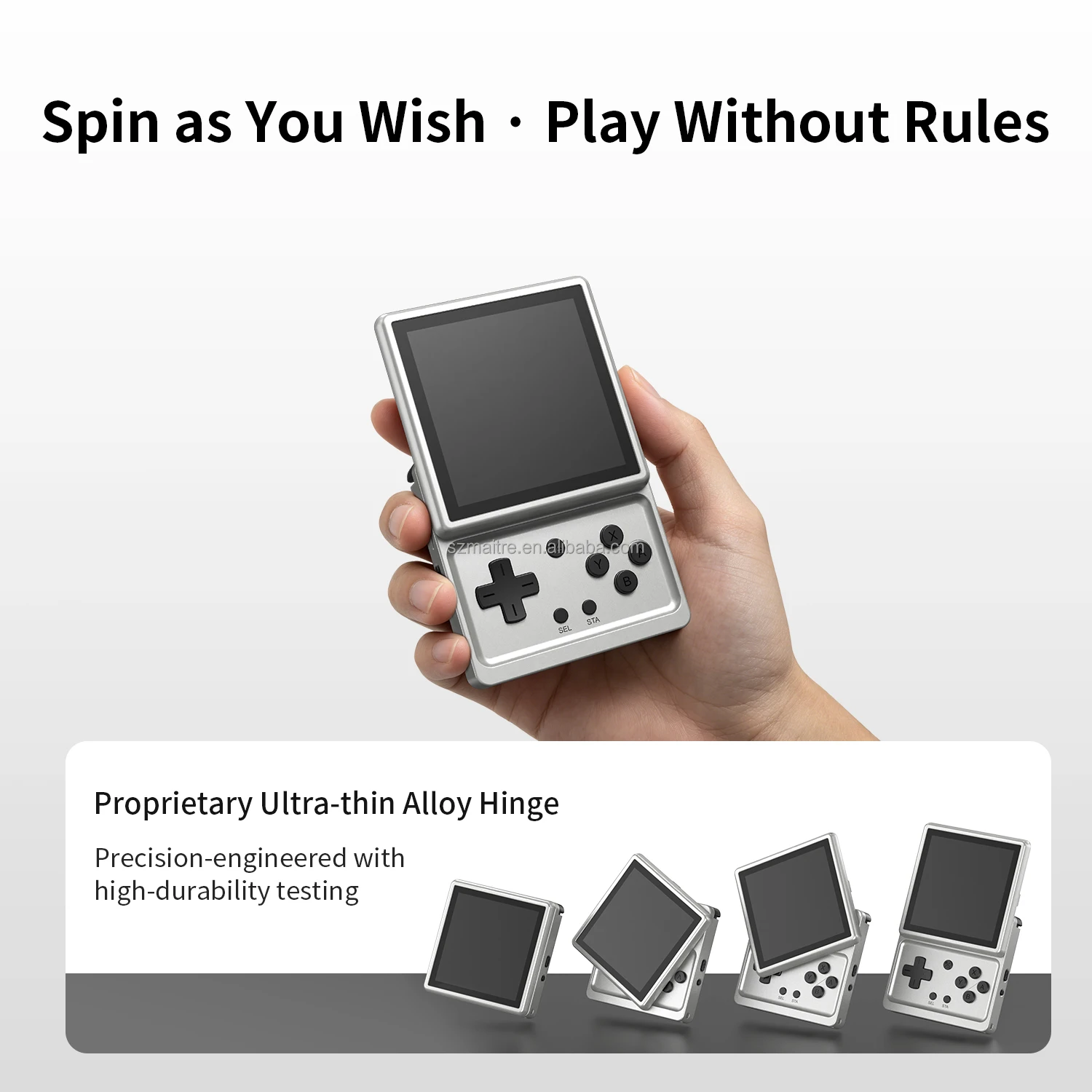 Anbernic RG Rotate Aurora Silver Handheld Game Console Aluminium