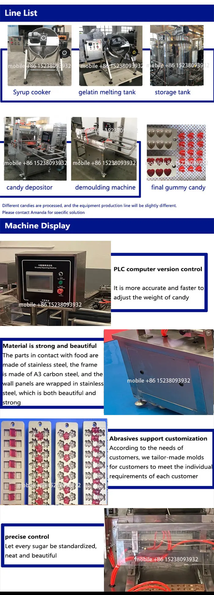 Moxin Small Semi-automatic Jelly Candy Vitamin Gummy Bear Candy Making Machine Soft Candy Mold Depositing Production Line