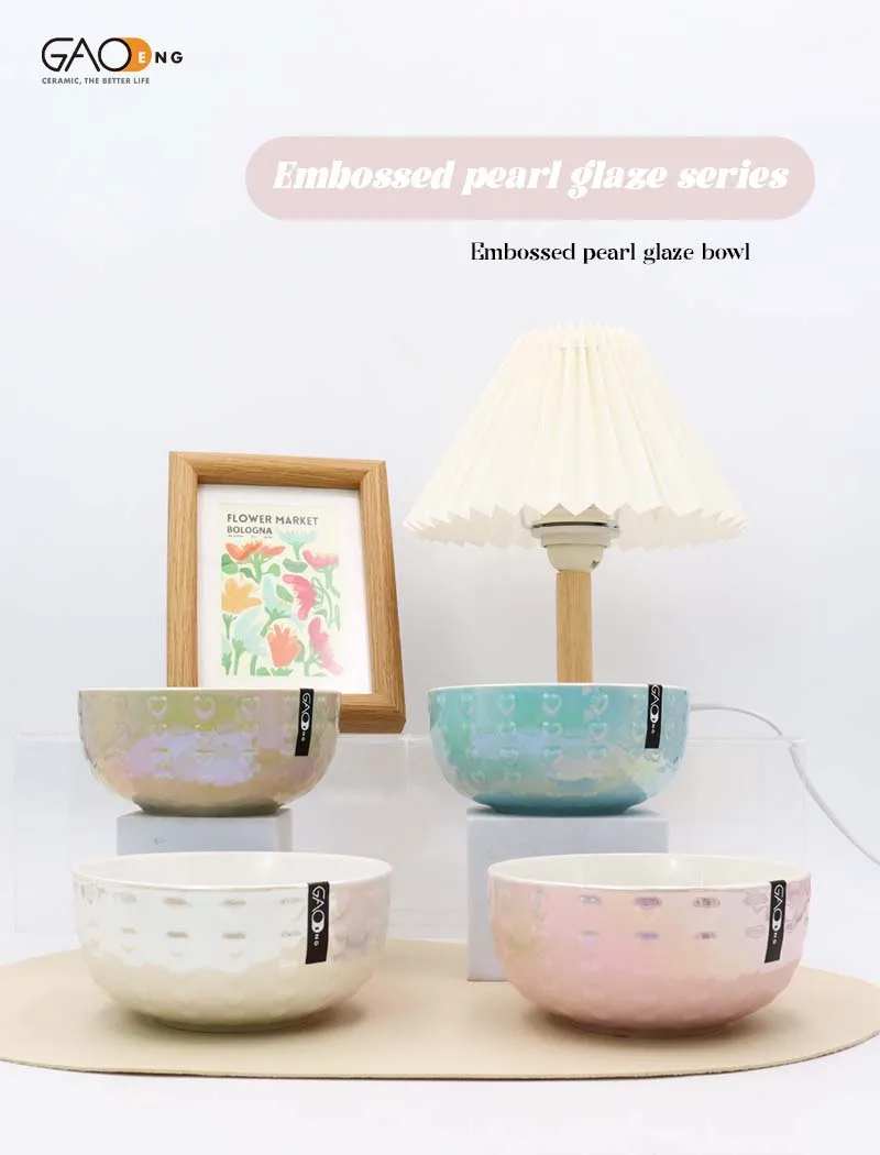 High Quality Custom Ceramic Bowl With Pearl Glazed Promotional Ceramic Bowl
