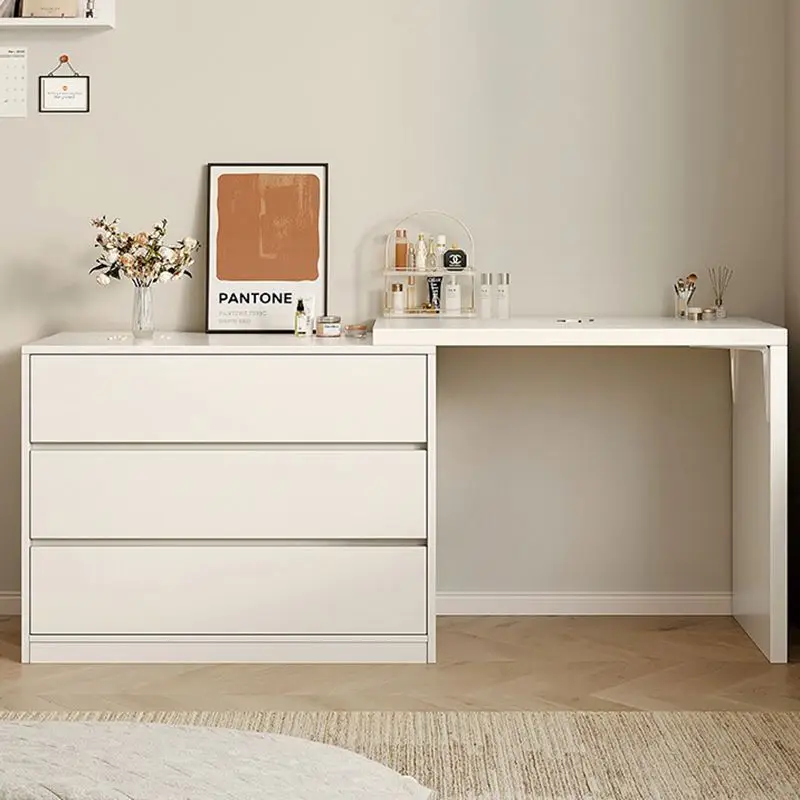 Good Reputation Wooden L Shaped Dressing Desk Home Corner Multifunctional Table