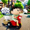 Xiaoxin rides a bike with xiaobai-blue