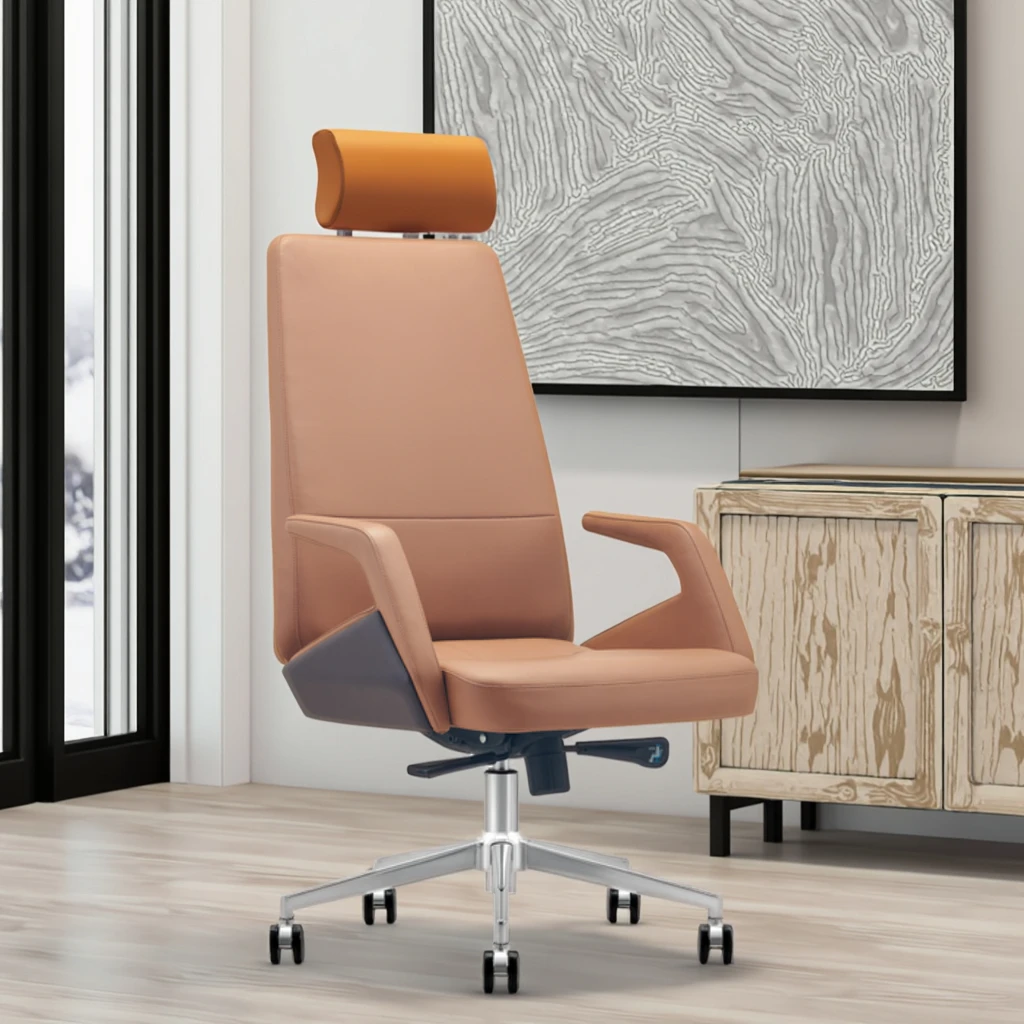 Ergonomic Managers Chair Contoured Lumbar Support Quick Assembly Design Commercial Installation 6