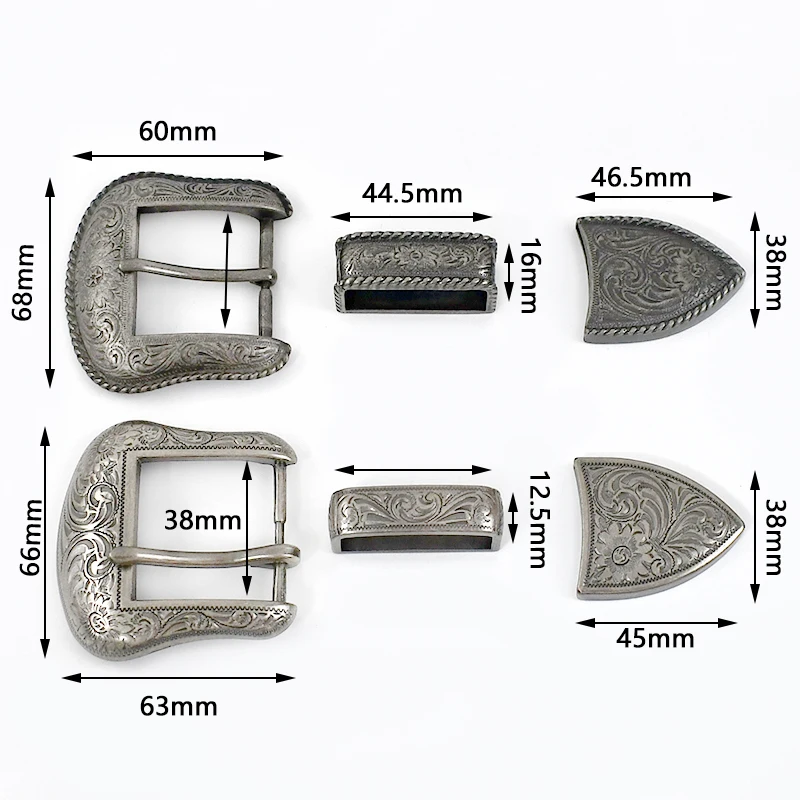 Deepeel KY526 35MM&40MM シルバーメッキ ベルトバックル 西部風ベルト