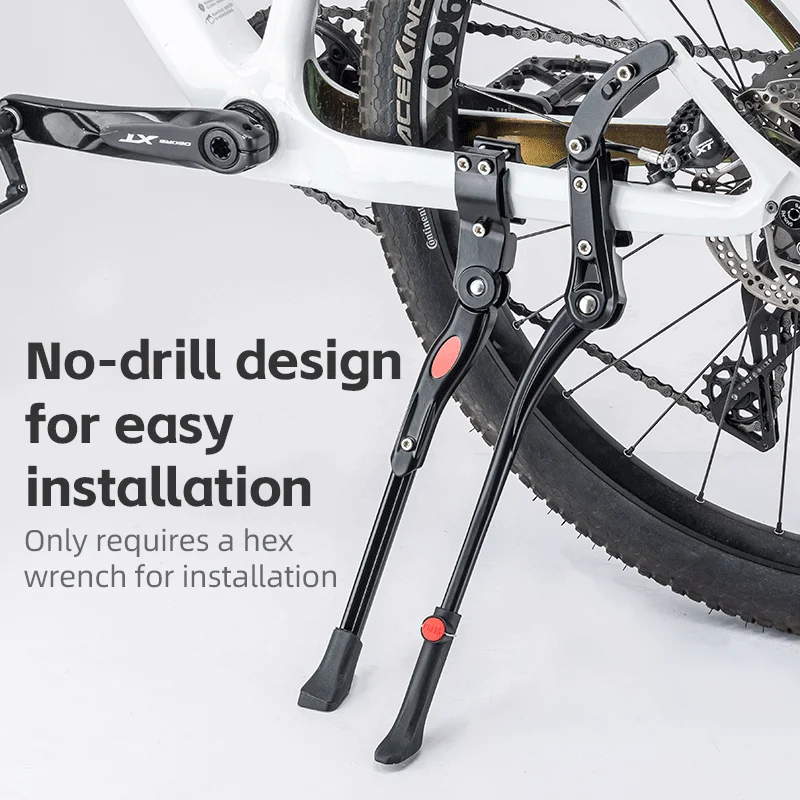 Cavalletto Laterale Per Bici In Alluminio | Regolabile 170-270mm | Universale Per Ruote 16-29 Pollici | Antiscivolo - Foto 5