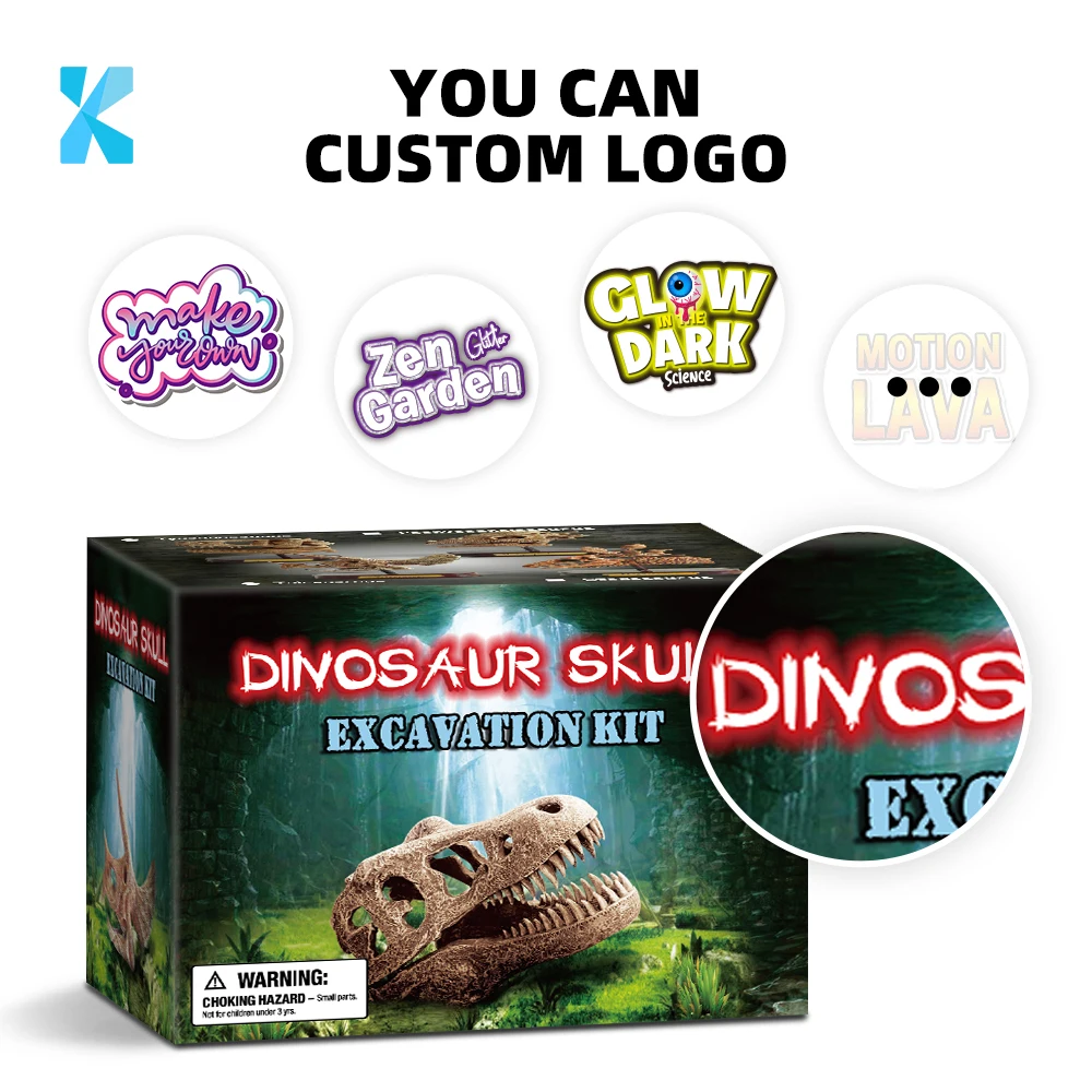High Quality Dinosaur Skull Excavation Kit Dino Dig up Kit Head Skeleton Decor Archaeology Science Gift Educational Toy for Kids