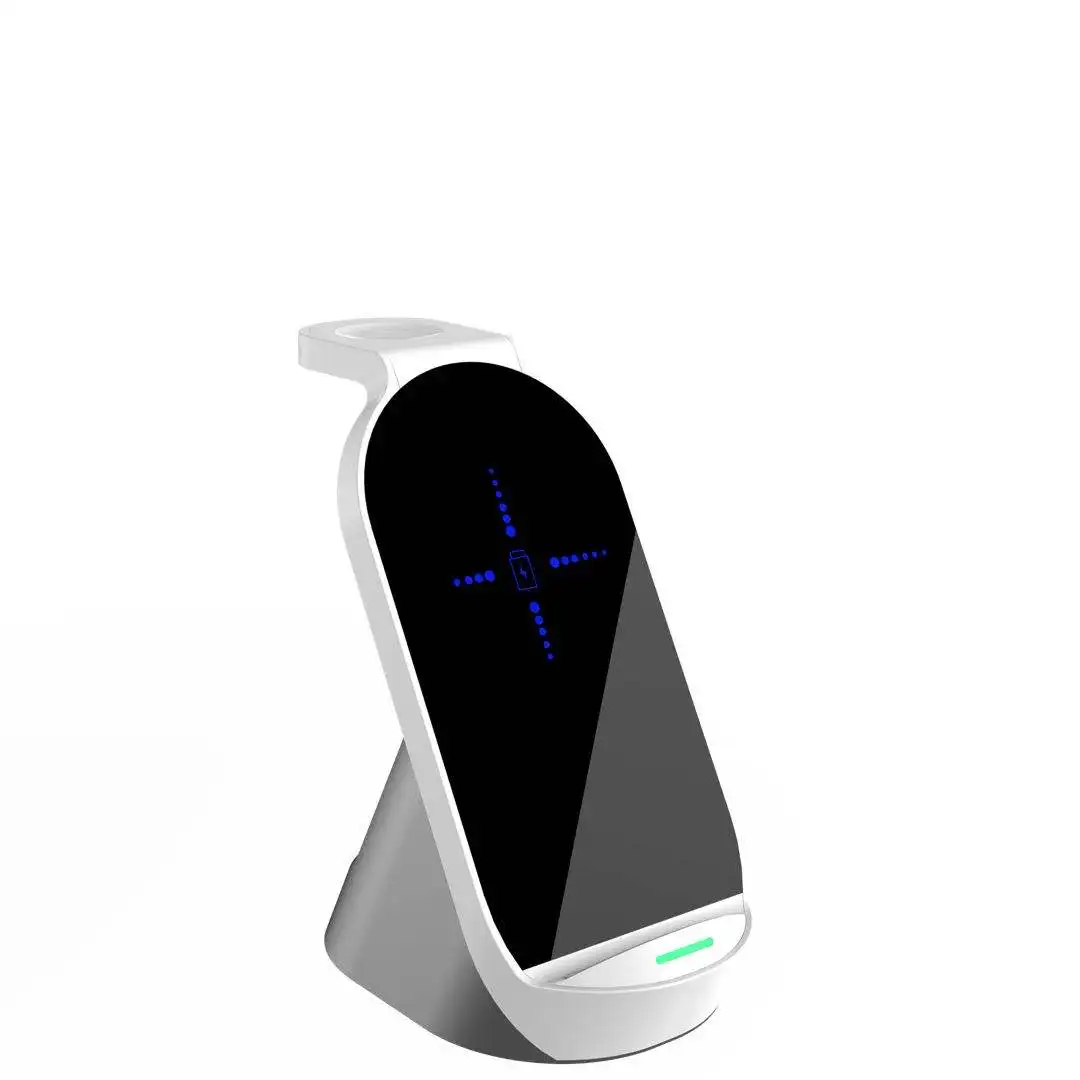 3 in 1 Smart QI Certified Vertical Wireless Charger Stand for 15W Fast Wireless Charging Stations
