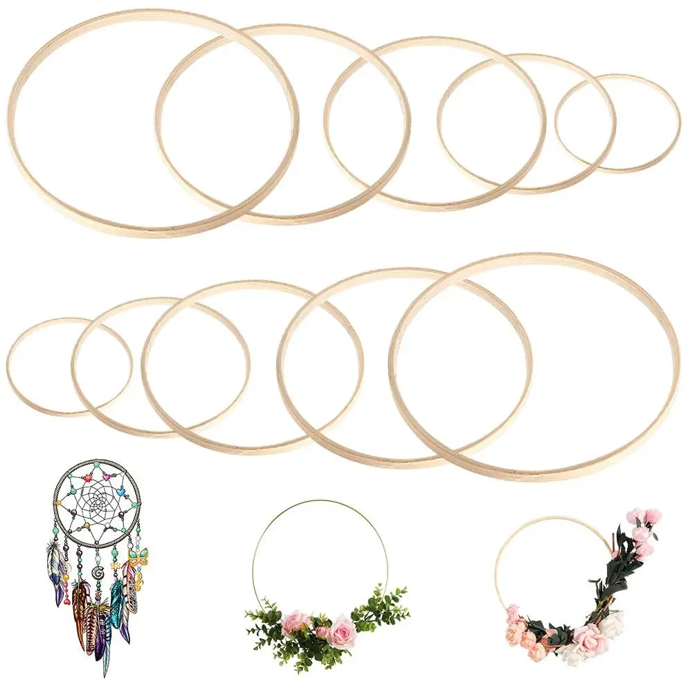Herstellung DIY Handwerk Natrlicher Runder Bambus-Traumfnger-Kranz und  Holz-Makramee-Ring fr Baby-Mobile Traumfnger