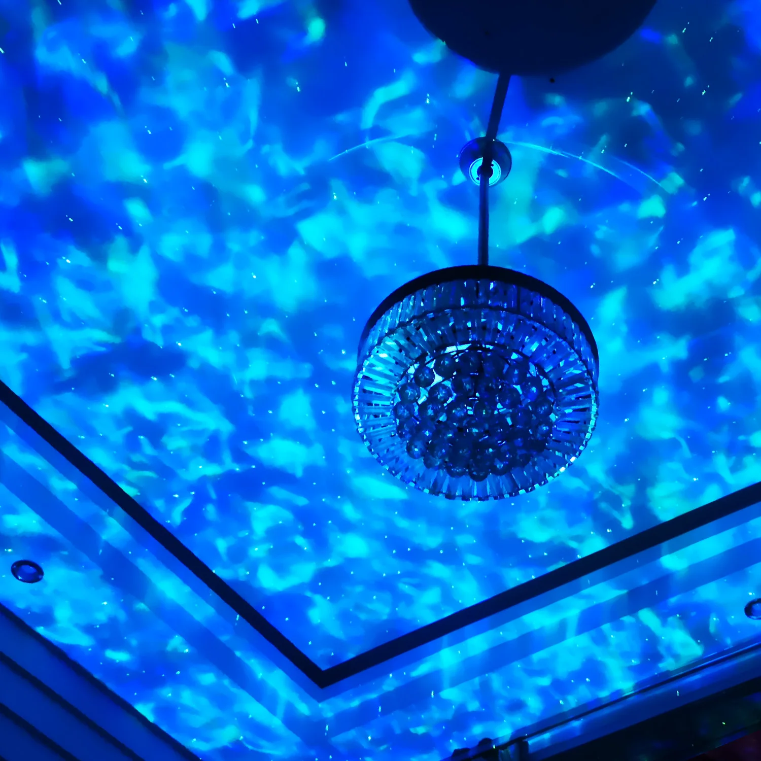 Smart Ocean Wave Projector Light LED Sky Starry Blueteeth Music Speaker Star Projector Night Light with Remote Control for Kids