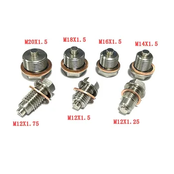 Car Modification Magnetic Drain Plug M12M14M16M18M20 Oil Pan Oil Filter Suction Iron Bolt SS304
