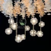 5 heads double-layered embroidered ball golden warm light