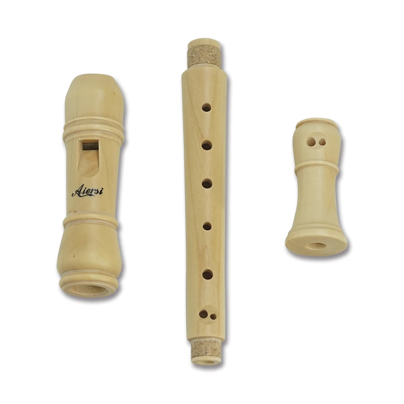 Aiersi Brand 3 Pieces Blockflute German or Baroque Finger Maple Wooden 8 Holes Recorder aperçu 5