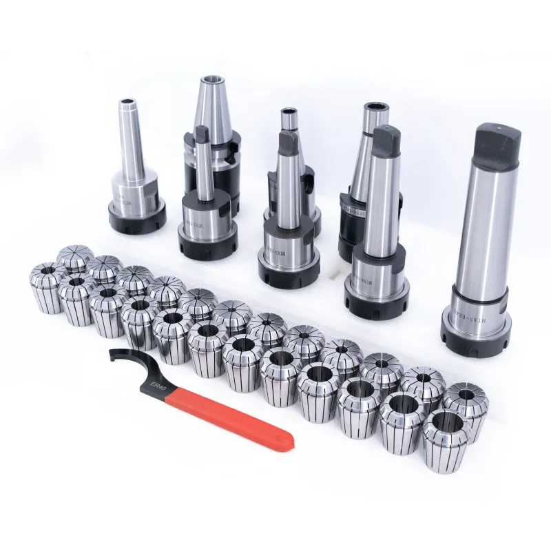 Machine Tools MT Tool Holders Morse Taper MT5 Collet Chuck Set MTA5 ER40 24PCS with Plastic Box MT5 ER40 Tool Holder