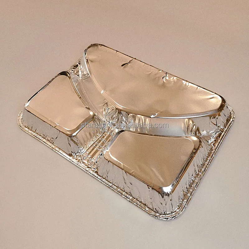 Hot Sale Wholesale Disposable Aluminum Foil Tray School Canteen Takeout