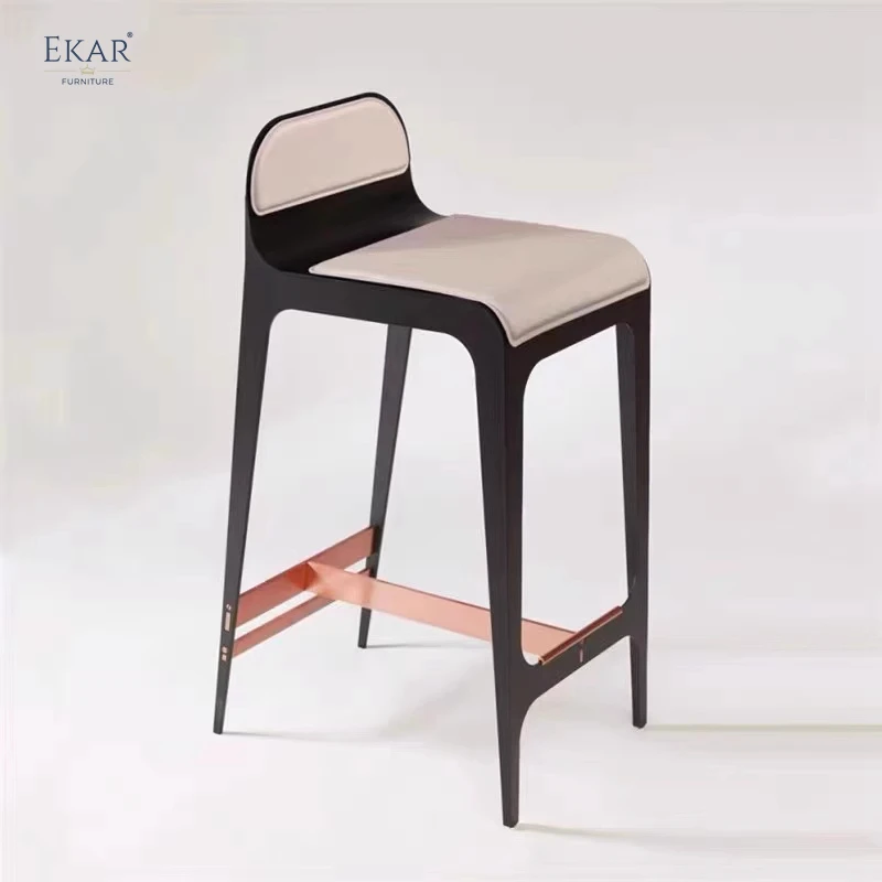 Stock Big Sale Modern genuine leather 304 stainless steel bar counter bar chair designer restaurant bar stools supplier