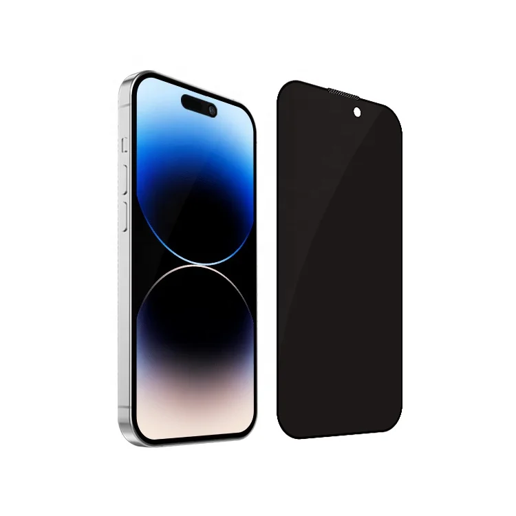 Aurey High Quality Anti-Fingerprint 2.5D Privacy Mobile Glass Protectors with Installation Tray for 14 ProMax Order