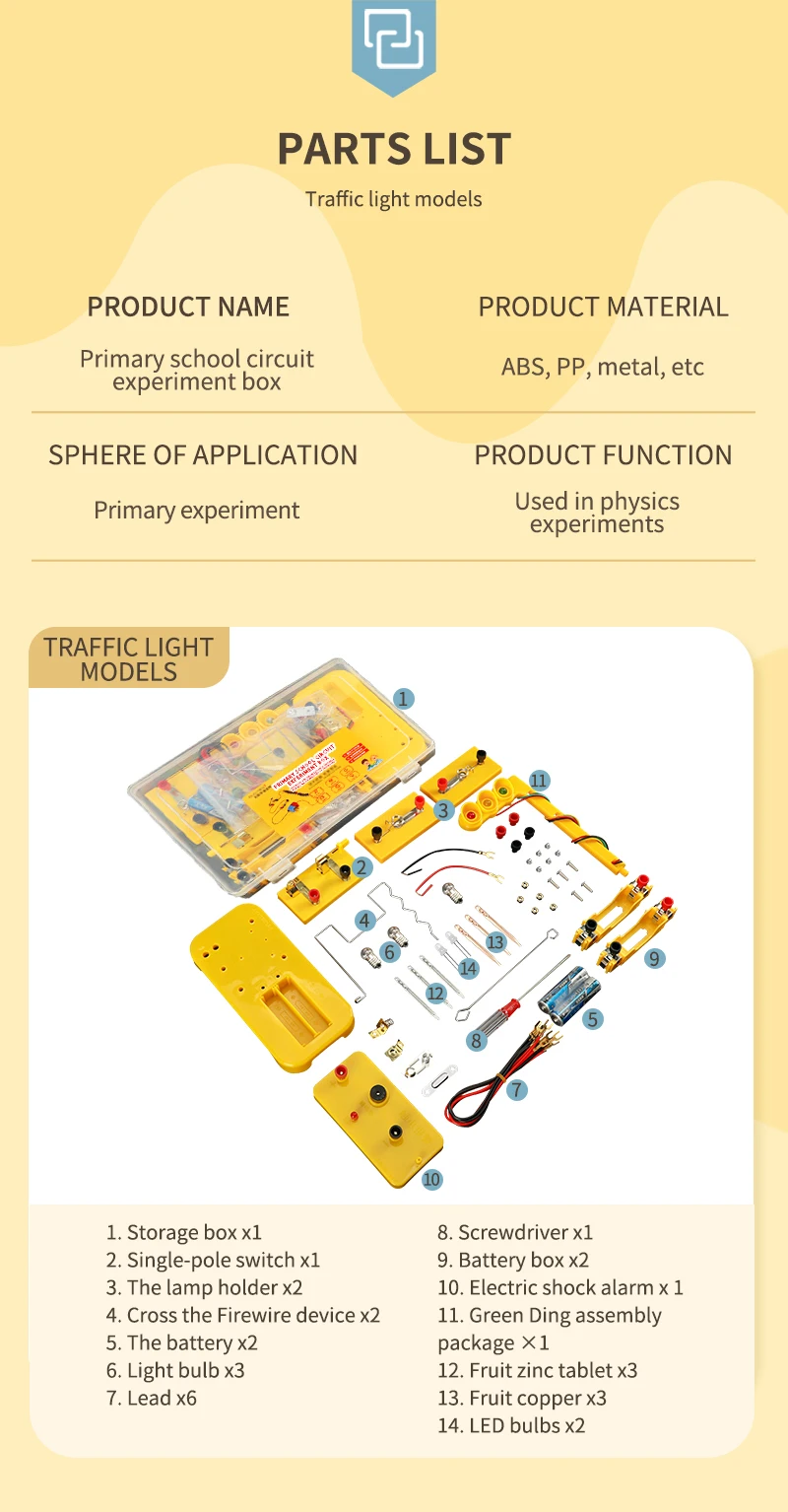 product new promotion primary school physics kits magnetism experiment circuit box set experiment kit-11