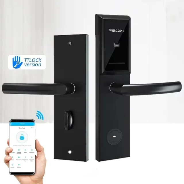 2036S2 Low Price TTlock Smart Hotel Rfid Door Handle Lock with Hotel Management System