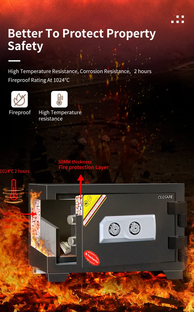 CEQSAFE Safe Box for Store Office Automatic Digital Security Money Fireproof Safe Box factory