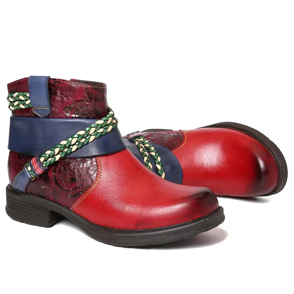 Socofy-botines Planos De Cuero Genuino Para Mujer,Botas Elegantes Con Cuerda  Tejida En Relieve,Suaves,Para Invierno,2021 - Buy Tobillo Botas Para Mujer  Botas Tobillo Botas De Tobillo De Damas Tobillo Botas Para Hombre Diseño