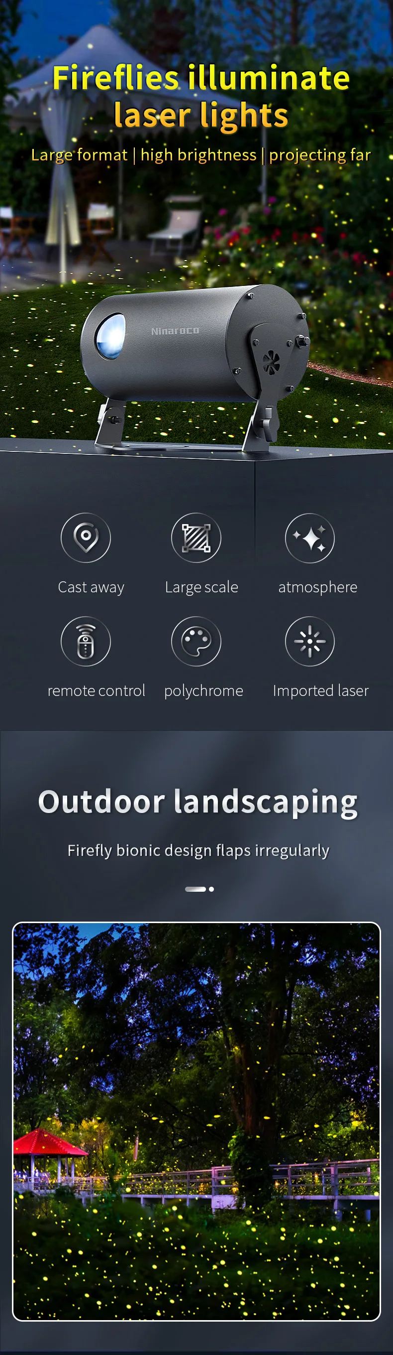 发光二极管动态五线灯防水萤火虫激光投影仪景观照明圣诞装饰品花园E27 IP65白色