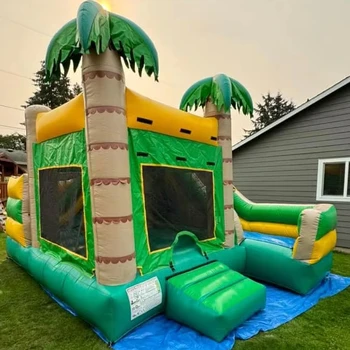 Commercial Wet Dry Bouncer Slide Combo Inflatable Bouncy Moonwalk Jumping Castle Bounce House For Kids Adults