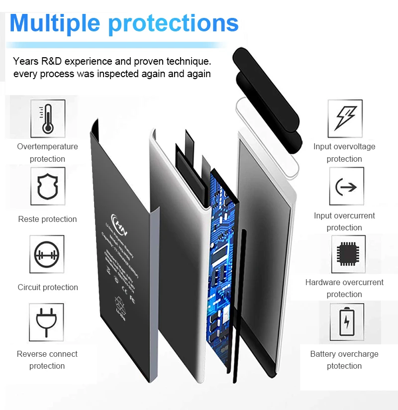 Baterai pengganti untuk iPhone 6s 1715 Mah stok ponsel pintar hitam  hiu Pro baterai Digital warna hitam