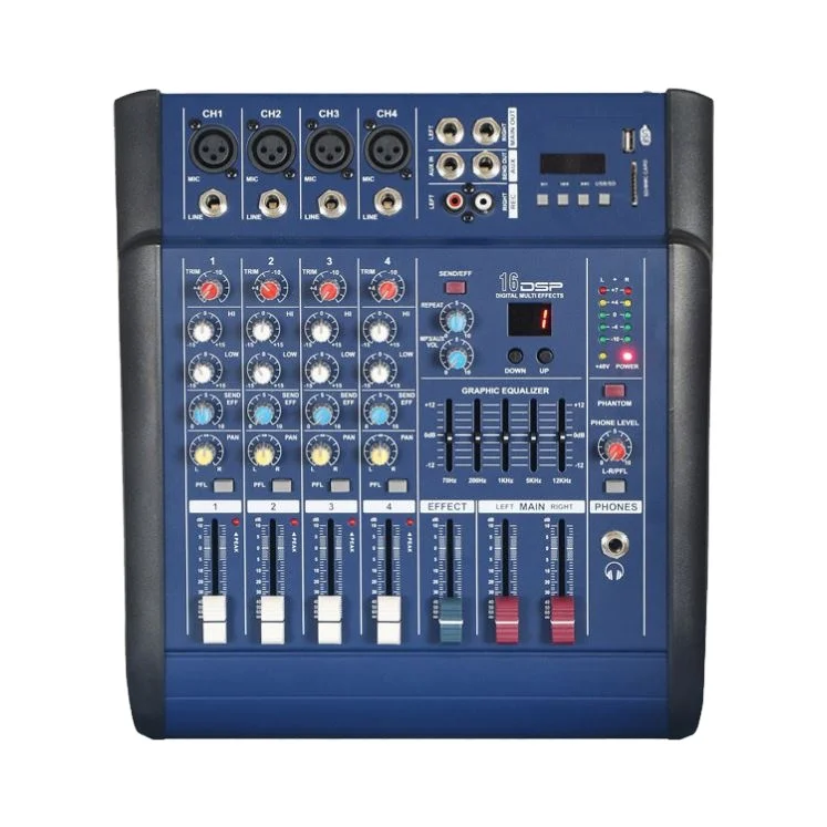 Professional 4 Channel Audio Mixer with power Amplifier For Studio Karaoke singing stage DJ performance