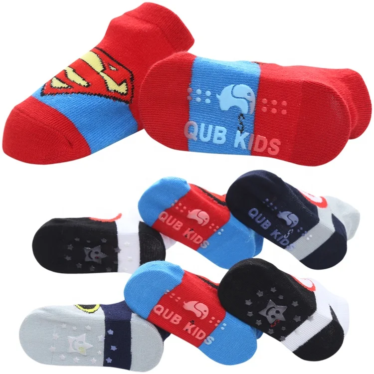 
100% хлопок Мультяшные милые Нескользящие хлопковые детские носки 