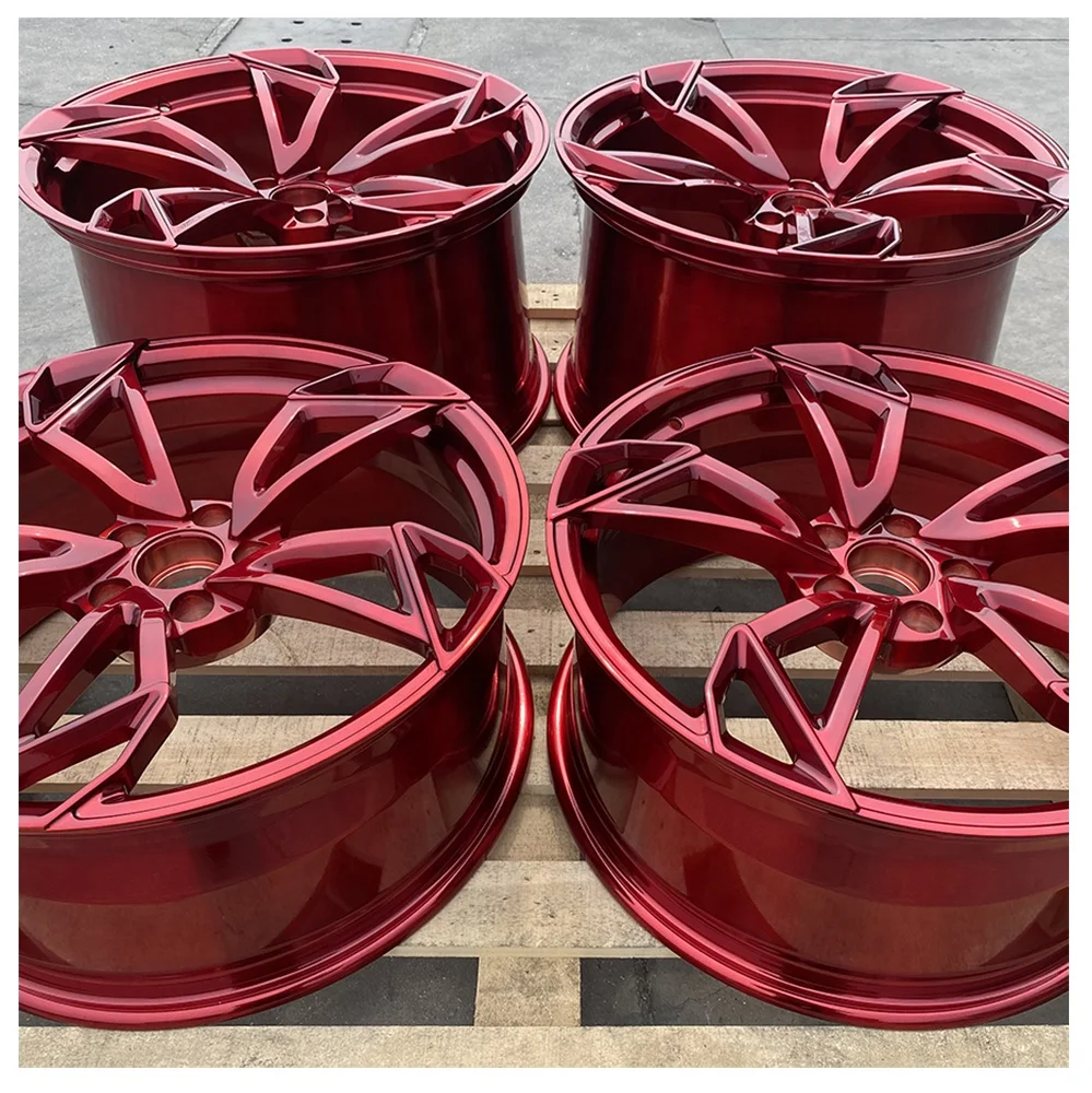 GVICHN monoblock wheels custom brushed red racing car wheels 20 21 22 24 inch 5x112 5x114.3 aluminum alloy forged car rims