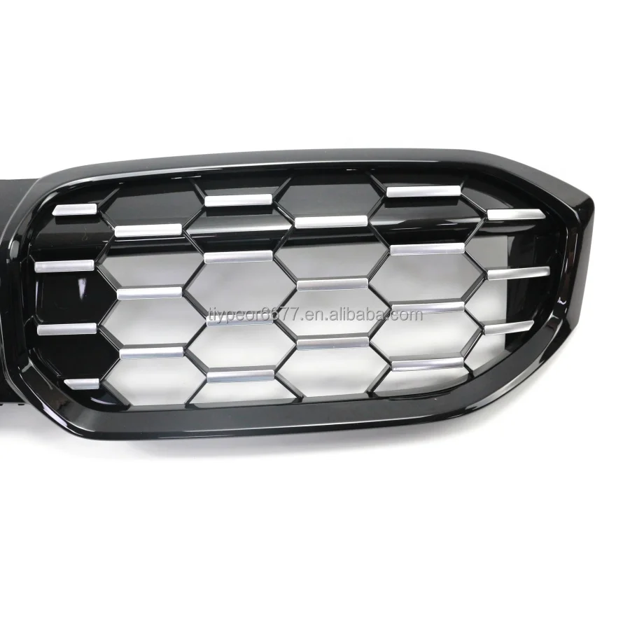 product tiypeor car front grille for bmw 3 series g28 2023 glossy black silvery abs front bumper kidney grill mesh grille-5