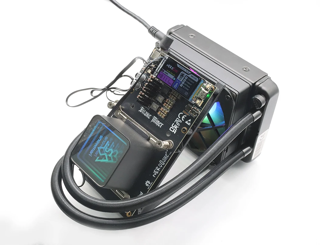 Bitaxe NerdQaxe++ Hydro 4.8T 75W Silent Home Bitcoin Miner Apexto Solo BTC  Hydro Cooling