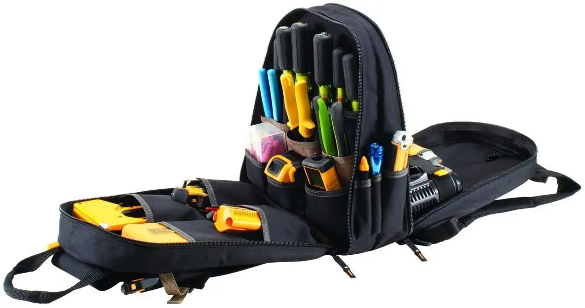Free Sample Custom 1134 Carpenter's Tool Backpack 44 Pockets Padded