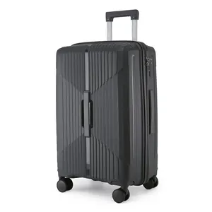 Wholesale Custom 20 24 28 Inch Modern PP Trolley Luggage Set Polyester Lining Spinner Caster Zipper Closure for Airport Travel