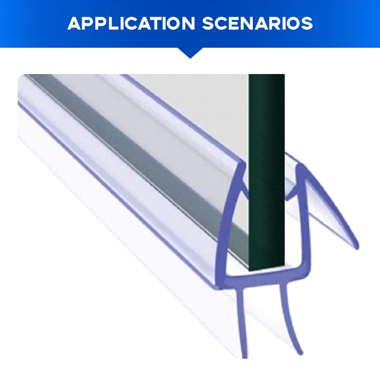 Customized H Shape Folding Rubber Glass Shower Door Seal Strip Anti