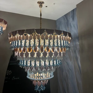 ECOJAS New Design Chinese Ceramic Making Chandelier for Villa Hotel Custom Chandelier