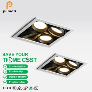 PULUOTI Adjustable Angle Anti-Glare 48W White/Black Recessed Downlight with Easy Installation AR80 Spot Lights Replacements