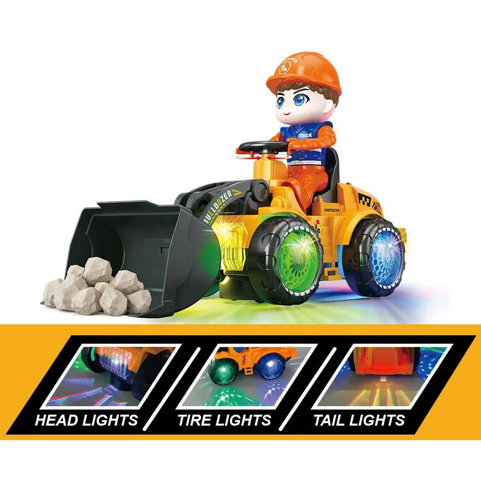 Simulation Electric Engineering Vehicle Model Toy Excavators Universal Wheels Construction Truck Series with Light and Music