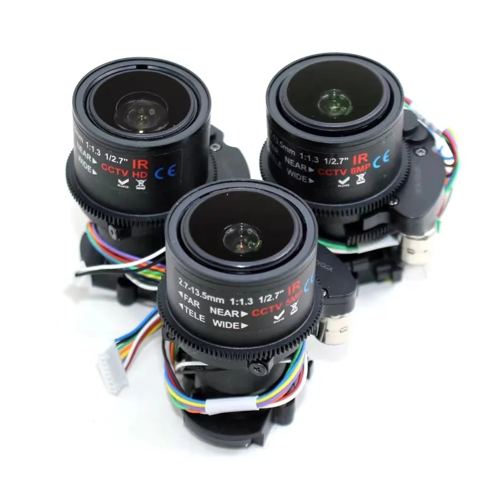 2.7-13.5mm 5mp 1/2.7 F1.3 Motorized Lens Cctv Camera Lens For Cctv ...