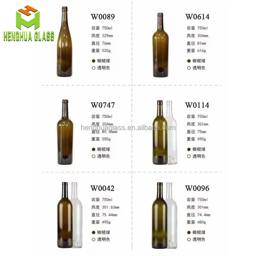 75cl 750 ml透明すりガラスワインボトル酒スピリットアルコールボトル
