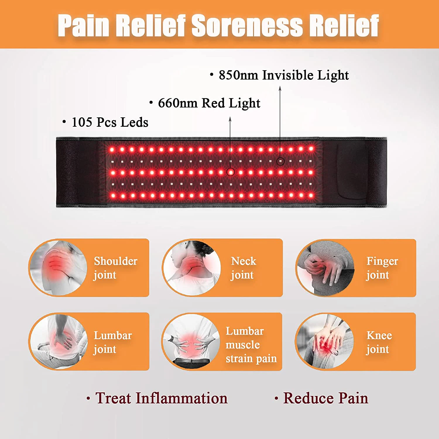Amazon Best Selling Home Use Near Flexible Nushape Lipo Wrap 130 Leds Large Red Red Light Therapy Wrap Belt for Fat Loss