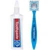 Set de dos piezas de pasta de dientes y cepillo de dientes.