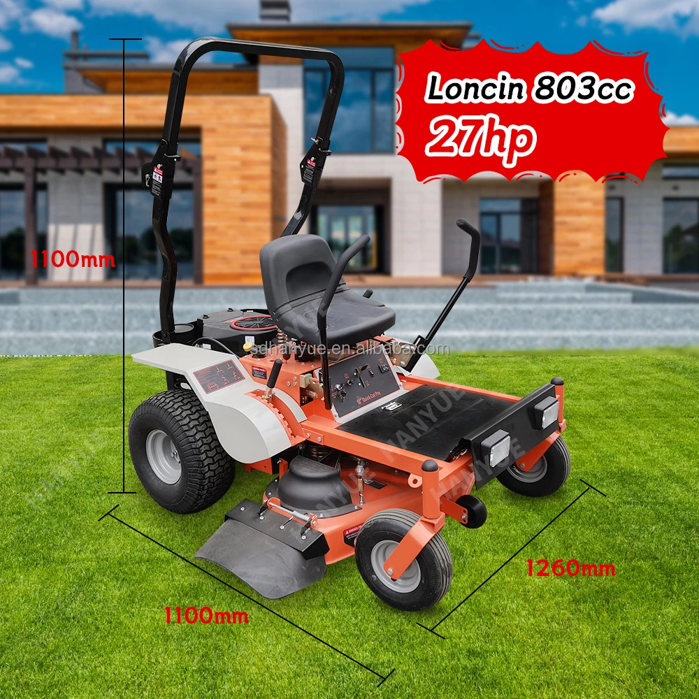 2024 New Arrivals 27hp 48inch Riding Zeroturn Lawn Mower Commercial Ride On Lawn Mower For